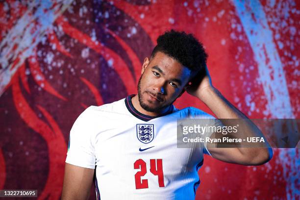 Reece James of England poses during the official UEFA Euro 2020 media access day at St George's Park Futsal Arena on June 08, 2021 in Burton upon...