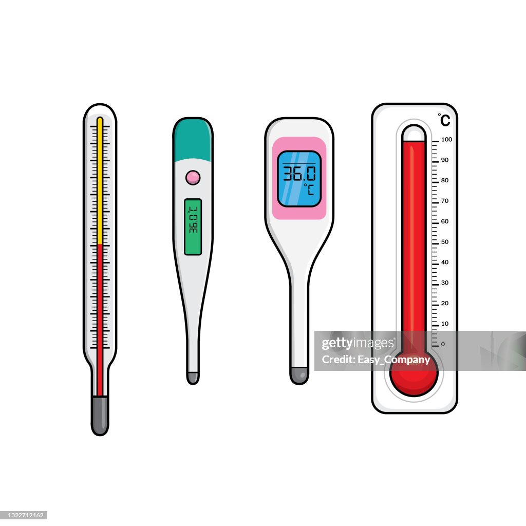 Cartoon thermometer picture for children This is a vector illustration for preschool and home training for parents and teachers.