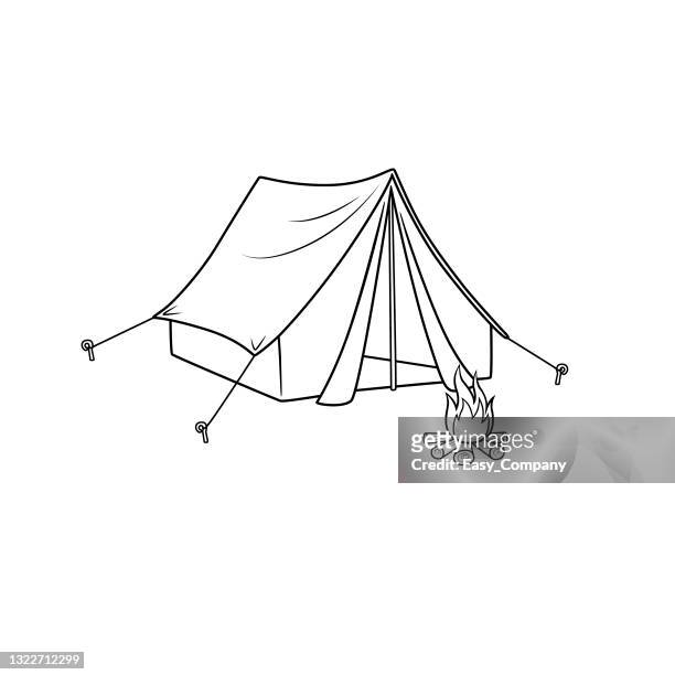 cartoon tent for kids this is a vector illustration for preschool and home training for parents and teachers. - tent stock illustrations