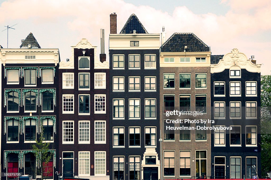Dutch houses in Amsterdam, Holland