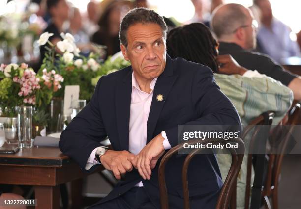 Governor of New York Andrew Cuomo attends the Tribeca Festival Welcome Lunch during the 2021 Tribeca Festival at Pier 76 on June 09, 2021 in New York...