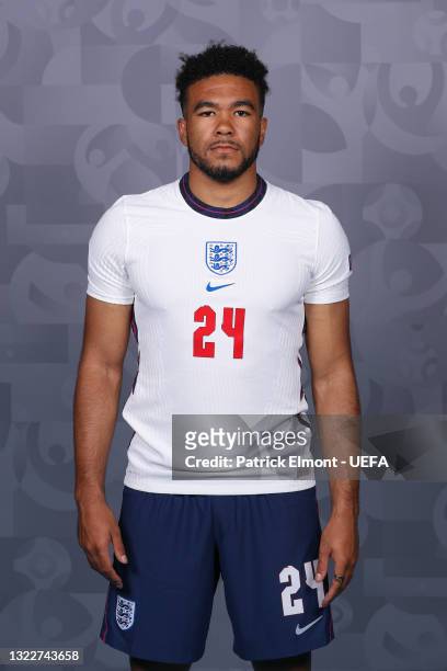 Reece James of England poses during the official UEFA Euro 2020 media access day at St George's Park Futsal Arena on June 08, 2021 in Burton upon...