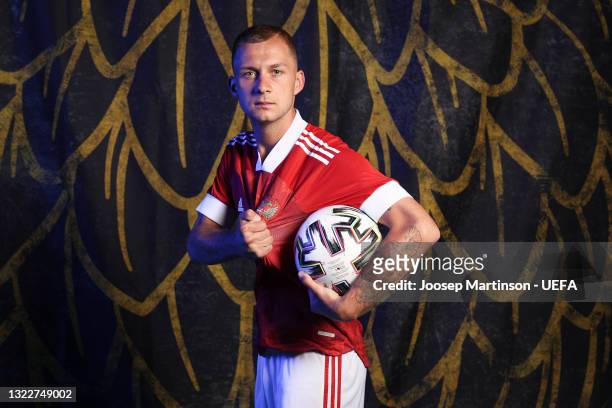 Aleksei Ionov of Russia poses during the official UEFA Euro 2020 media access day at The Novogorsk Training Center on June 08, 2021 in Moscow, Russia.