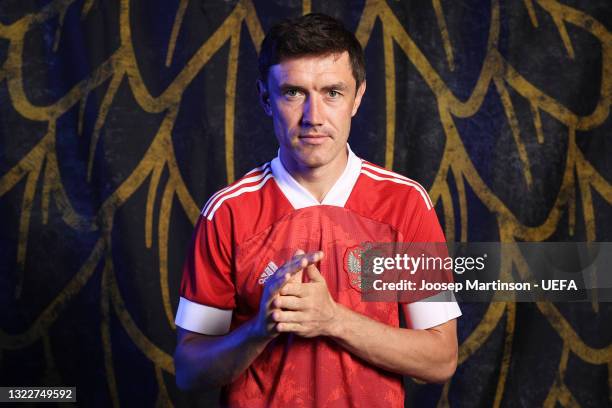 Yuri Zhirkov of Russia poses during the official UEFA Euro 2020 media access day at The Novogorsk Training Center on June 08, 2021 in Moscow, Russia.