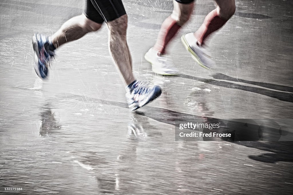 Running through the rain