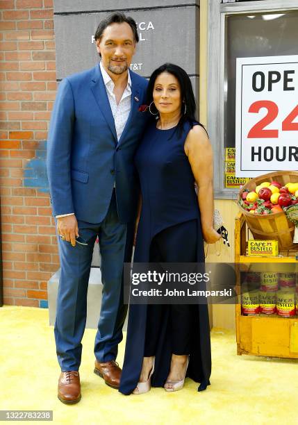 Jimmy Smits and Wanda De Jesus attend "In The Heights" opening night premiere - 2021 Tribeca Festival at United Palace Theater on June 09, 2021 in...