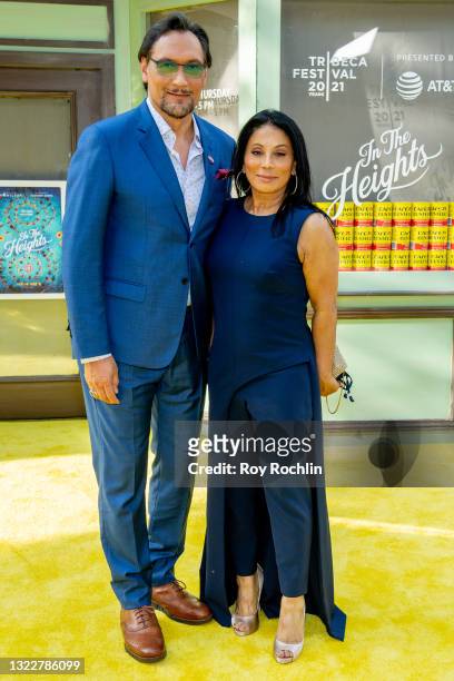 Jimmy Smits and Wanda De Jesus attend "In The Heights" 2021 Tribeca Festival opening night premiere at United Palace Theater on June 09, 2021 in New...