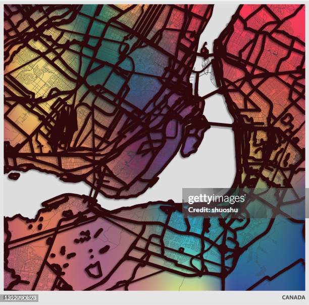 papercutting style art illustration map,montreal city,canada - montreal street art stock illustrations