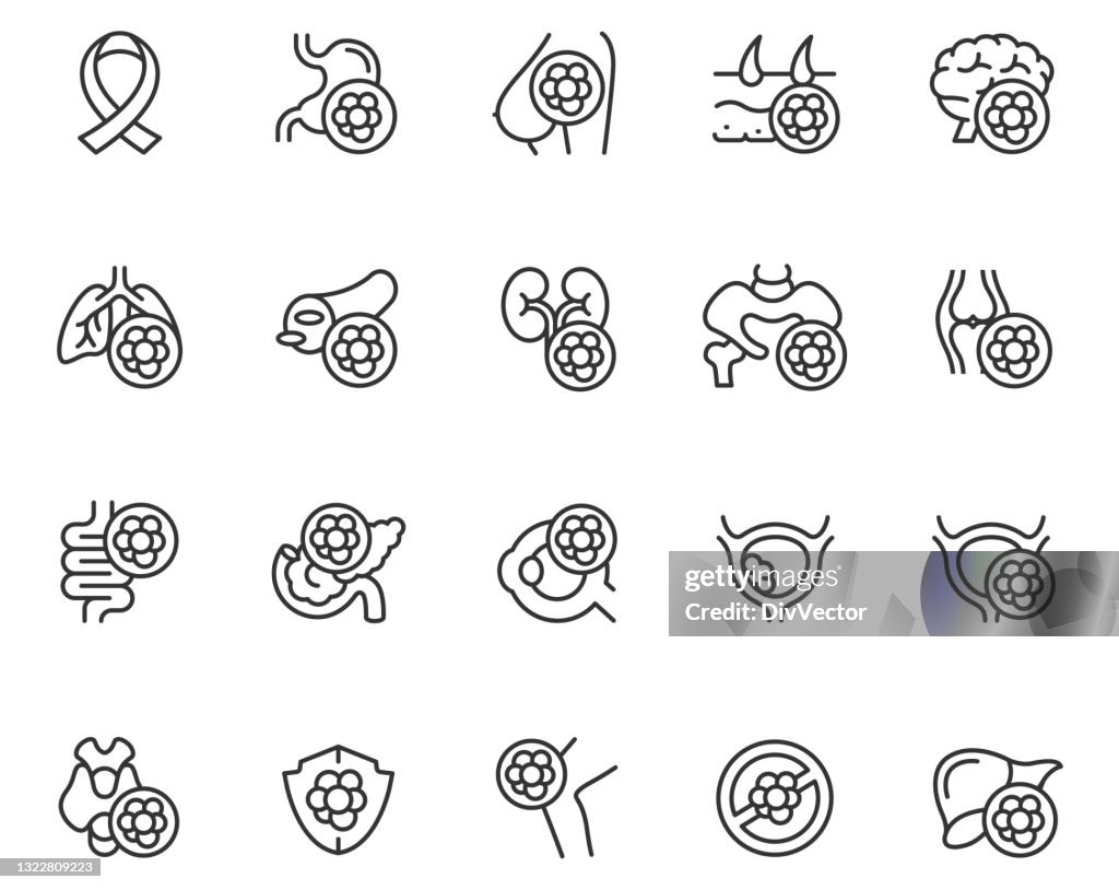 Conjunto de iconos de cáncer