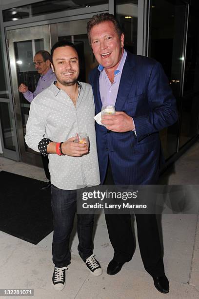 David Myers and John Unwin attend the Saturday Night after party at Food Network South Beach Wine & Food Festival hosted by The Cosmopolitan Of Las...