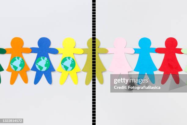 separated global girls - friendly rivalry stock illustrations