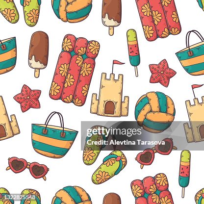 Hand Drawn Summer Elements Collection Vector High-Res Vector Graphic ...