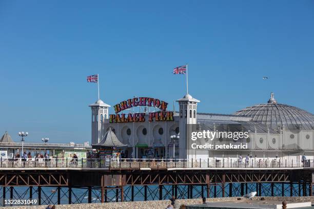 brighton pier, reino unido - palace pier fotografías e imágenes de stock