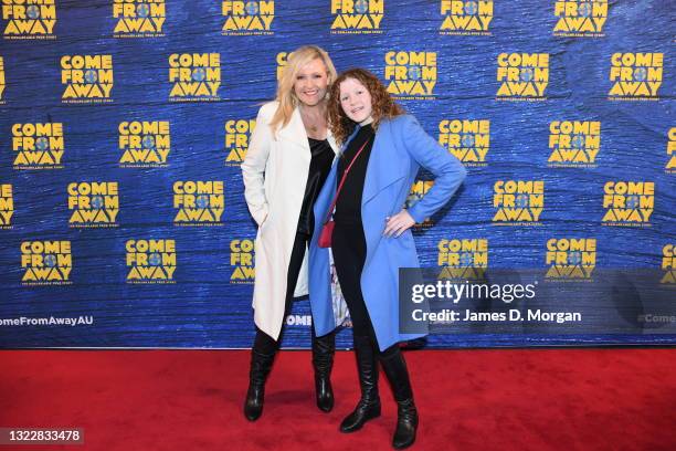 Angela Bishop and her daughter Amelia attend opening night of Come From Away at the Capitol Theatre on June 10, 2021 in Sydney, Australia.