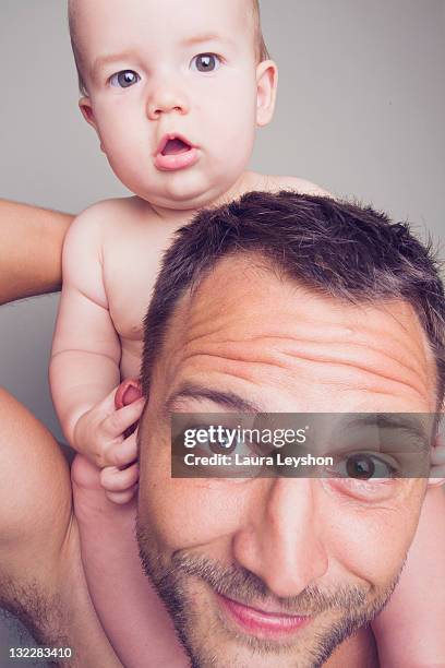 father and son - baby studio bildbanksfoton och bilder