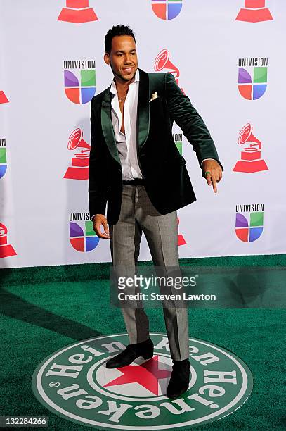 Rapper Romeo Santos arrives at the 12th annual Latin GRAMMY Awards at the Mandalay Bay Resort & Casino on November 10, 2011 in Las Vegas, Nevada.