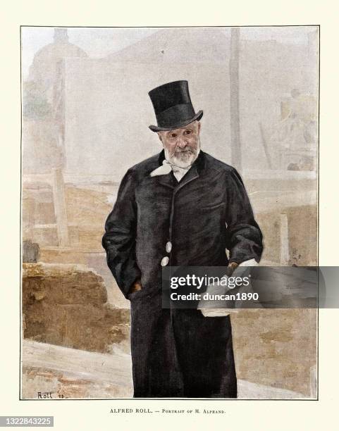 アドルフ・アルンドの肖像、アルフレッド・フィリップ・ロール、19世紀 - オーバーコート点のイラスト素材／クリップアート素材／マンガ素材／アイコン素材