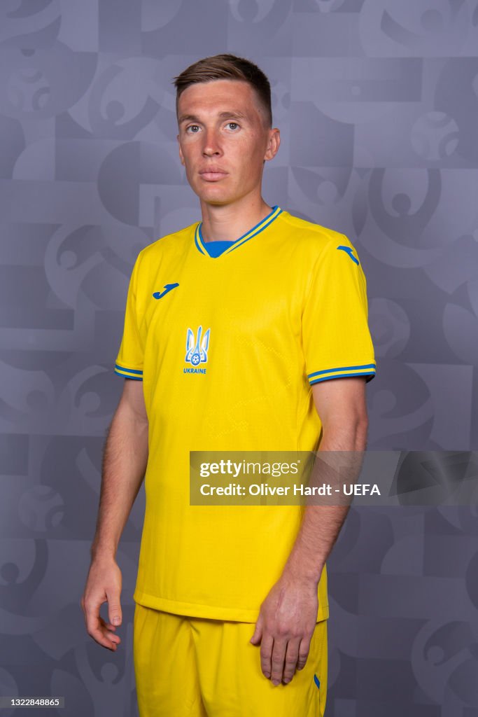 Serhiy Sydorchuk of Ukraine poses during the official UEFA Euro 2020