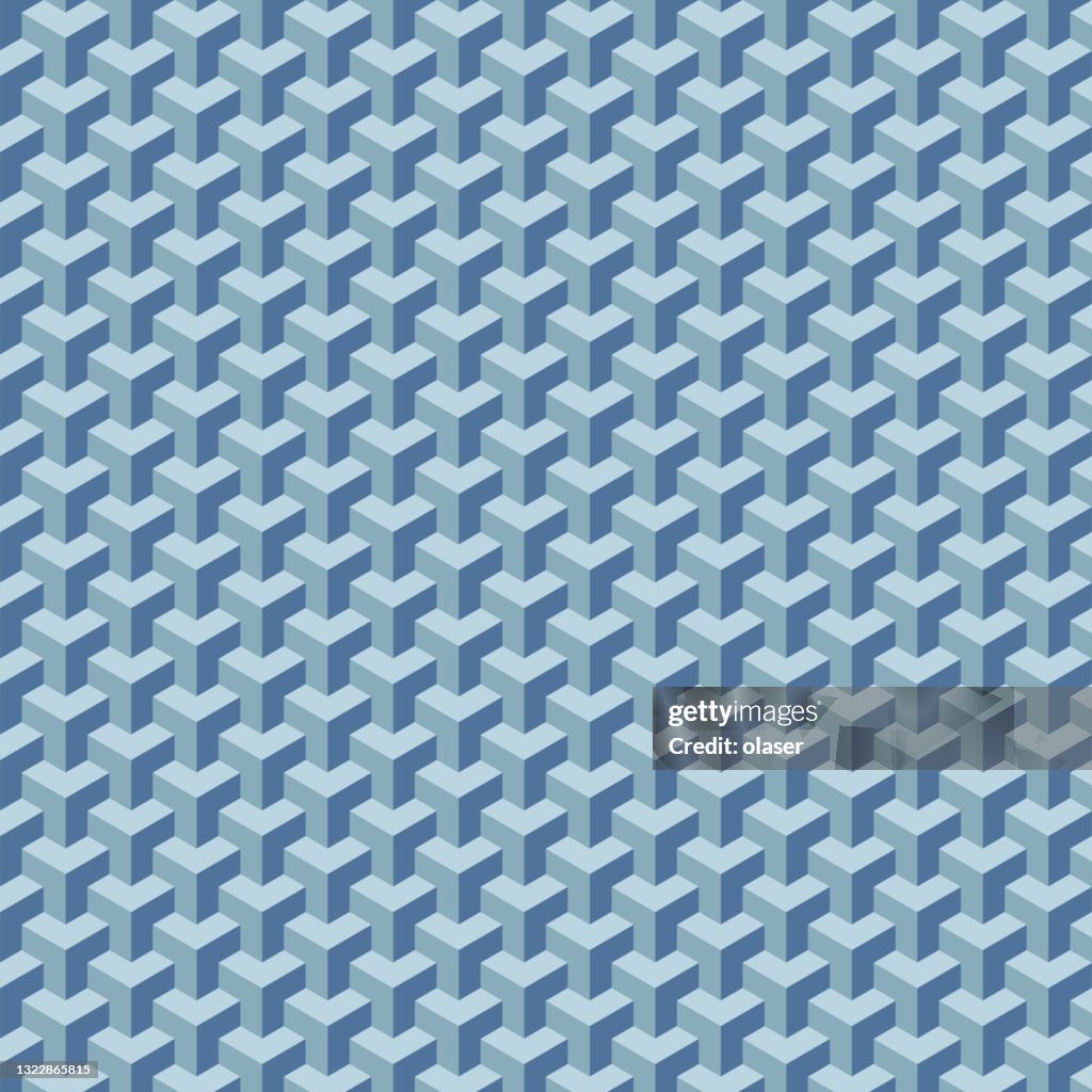 Cube Pattern Visualization Cube Pattern Forming Optical Illusion Of Infinite Cubes High-Res Vector ...