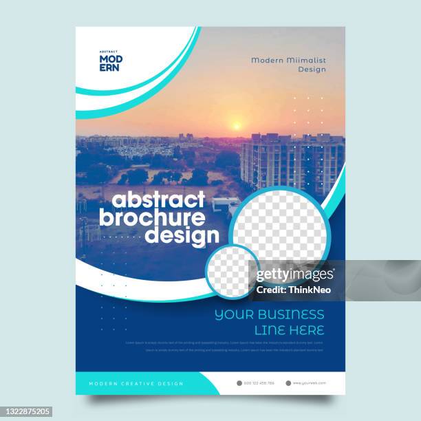 bildbanksillustrationer, clip art samt tecknat material och ikoner med layoutdesign för broschyrmall. företagets årsredovisning - ad magazine architecture