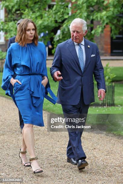 Stella McCartney and Prince Charles, Prince of Wales depart St James Palace on June 10, 2021 in London, England. Today Prince Charles, Prince of...