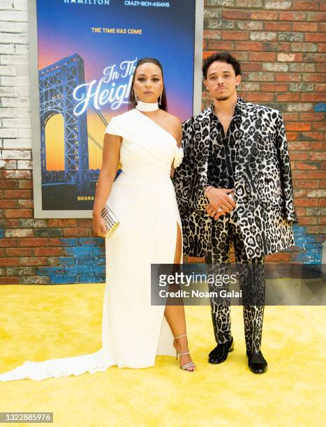 Jasmine Cephas Jones and Anthony Ramos attend the opening night premiere of 'In The Heights' during 2021 Tribeca Festival at United Palace Theater on...