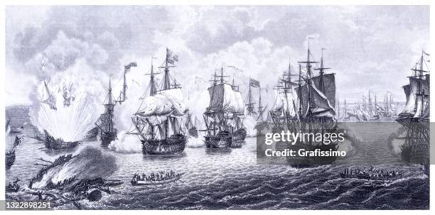illustrations, cliparts, dessins animés et icônes de bataille navale de chesme 1770 - galleon