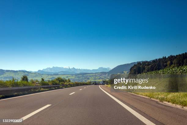 autobahn in canton of zurich, switzerland - highway road foto e immagini stock