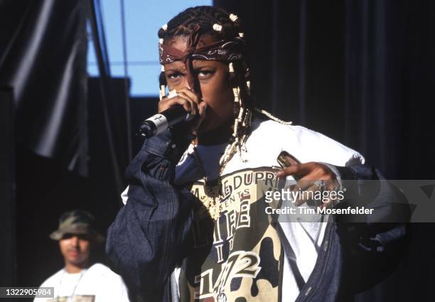 Da Brat performs during KMEL All-Star Jam at Shoreline Amphitheatre on August 29, 1998 in Mountain View, California.