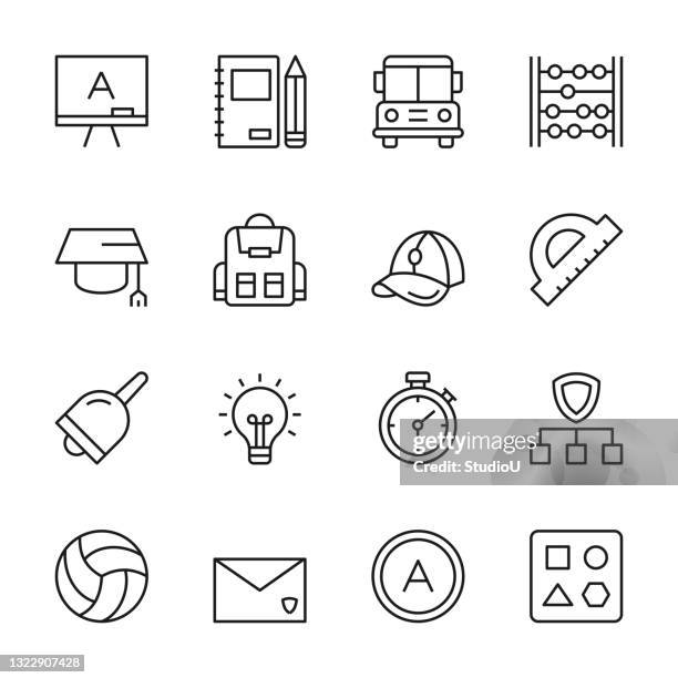 education line icons - abacus stock illustrations
