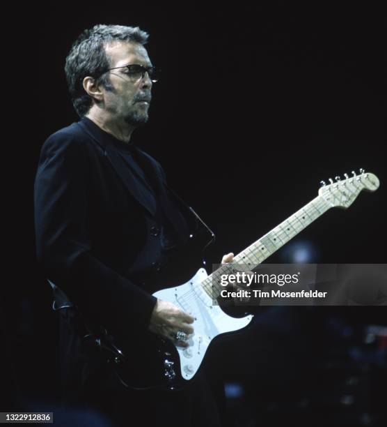 Eric Clapton performs at San Jose Arena on June 1, 1998 in San Jose, California.