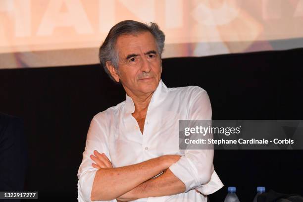 Bernard-Henri Lévy attends the "Une Autre Idee Du Monde" Premiere At Cinema L'Arlequin on June 10, 2021 in Paris, France.