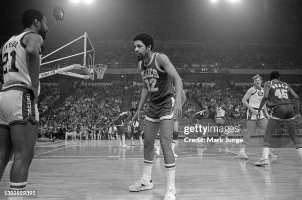 Denver Nuggets guard Fatty Taylor waits along the sideline prior to an in-bounds play, guarded by Seattle Supersonics guard Fred Brown during an NBA...