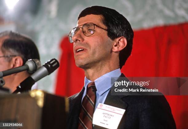 Doctor Anthony Fauci speaking at the III International AIDS Conference Washington DC, June 1987 "n