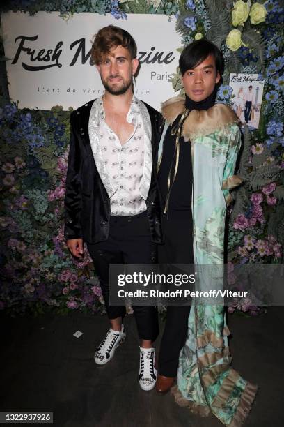 Yanis Bargoin and Jeremy Bellet attend the "Fresh Magazine" launch party on June 10, 2021 in Paris, France.