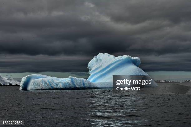 An iceberg is seen on ocean on December 18, 2019 in Antarctica.