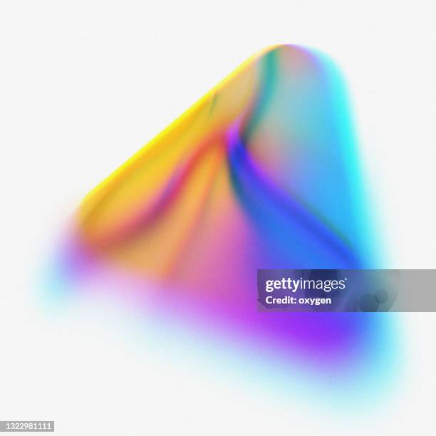 triangle colorful blurred abstract liquid silk soft shape flow blend pink blue purple on white background - colour spectrum stock-fotos und bilder