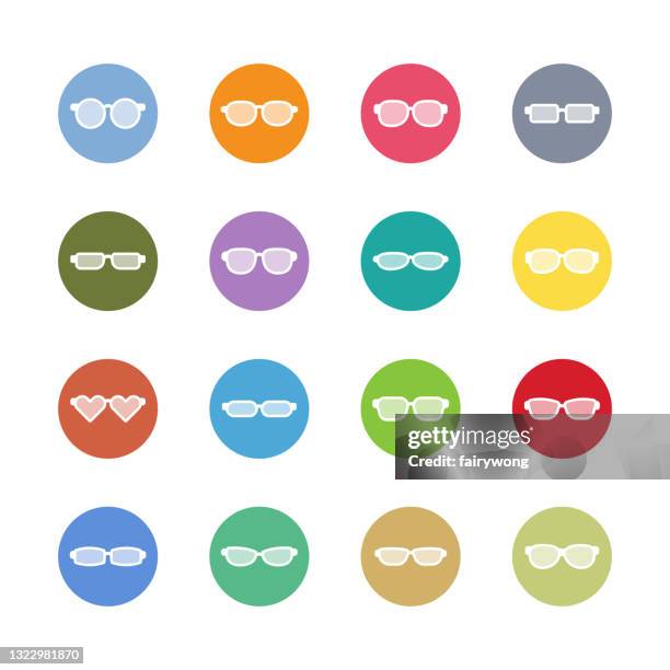 glasses icons - eyeglass frames stock illustrations