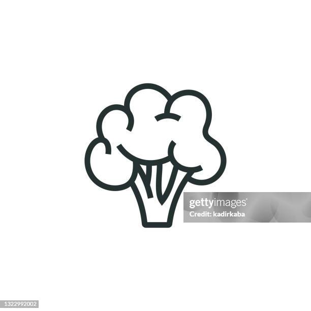 broccoli line icon - ground ginger stock illustrations