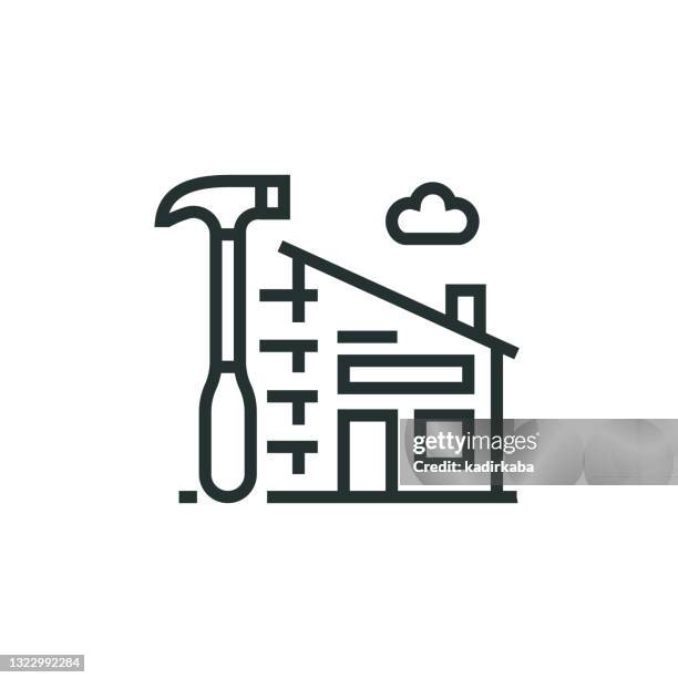 home repair line icon - home improvement icons stock illustrations