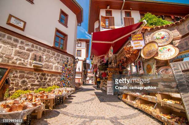 ankara cidatel streets and houses in summer time - ankara stock pictures, royalty-free photos & images