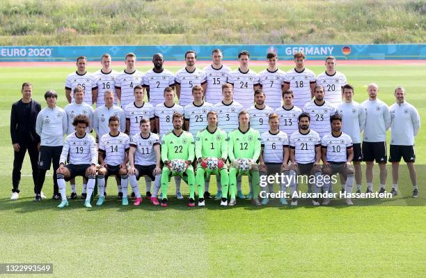 The team of Germany Leroy Sane, Jamal Musiala, Timo Werner, goalkeeper Kevin Trapp, goalkeeper Manuel Neuer, goalkeeper Bernd Leno, Joshua Kimmich,...