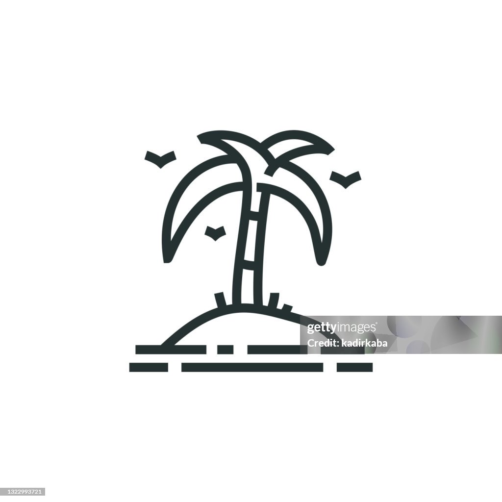 Palm Island Line Icon