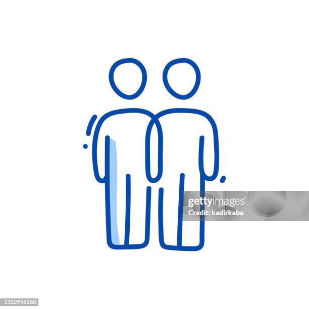 connection line icon and doodle, sketch, hand drawing, design element - male likeness stock illustrations