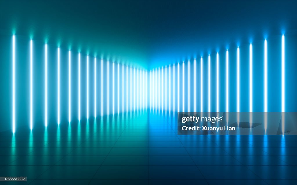 Empty rooms with LED light