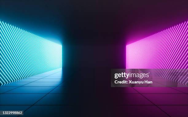 empty rooms with led light - fluorescent stock pictures, royalty-free photos & images