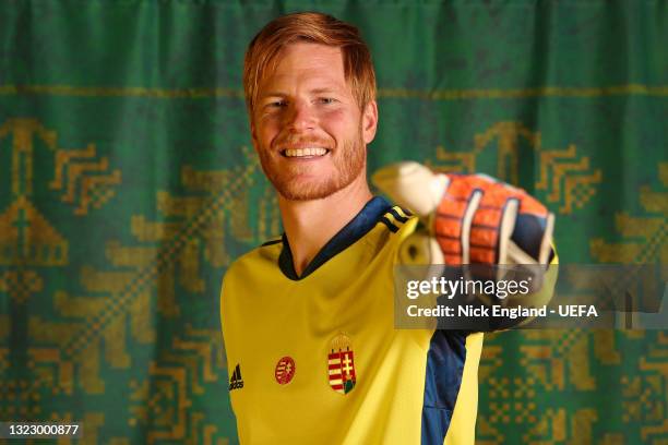 Adam Bogdan of Hungary poses during the official UEFA Euro 2020 media access day on June 10, 2021 in Budapest, Hungary.