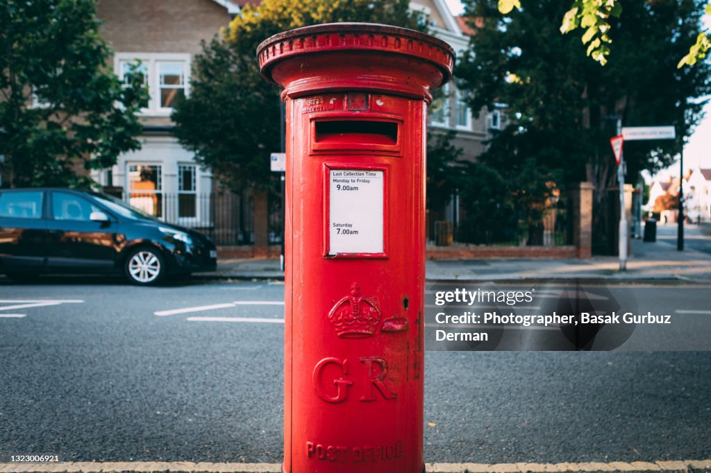 Red post box