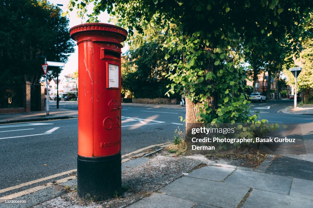 Red post box