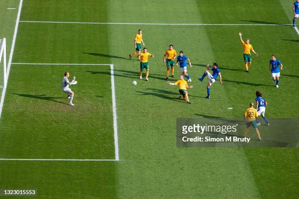General goal mouth action during the FIFA World Cup round of 16 match between Italy and Australia at the Fritz-Walter Stadium on June 26th, 2006 in...